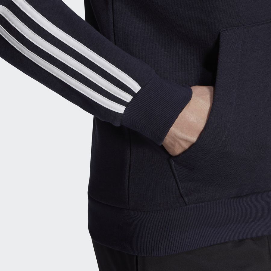 adidas Sweat à Capuche 3-Stripes Essentials - Bleu Marine/Blanc