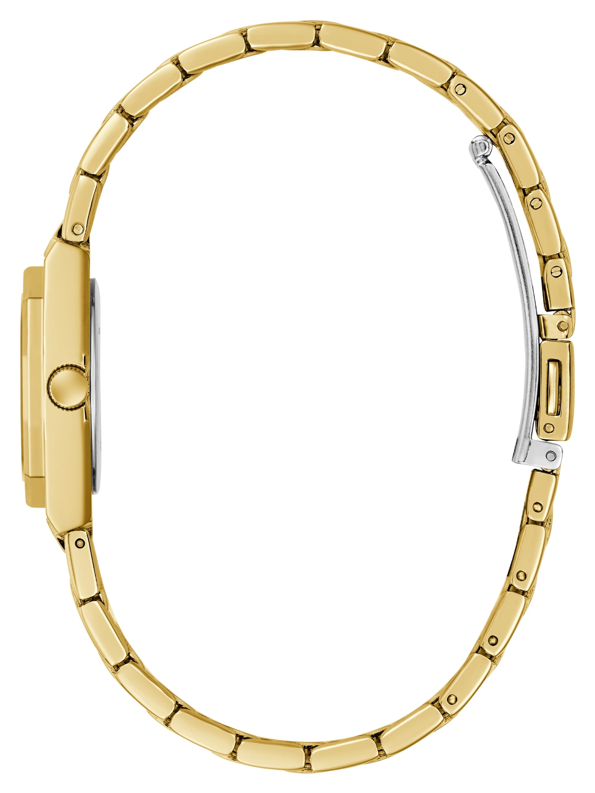 Relógio analógico com strass dourado