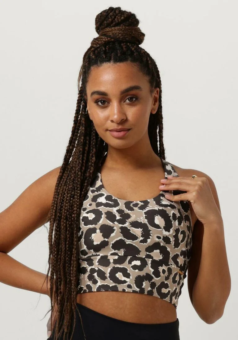 DEBLON SPORTS leopard deblon sports top sarah cross top