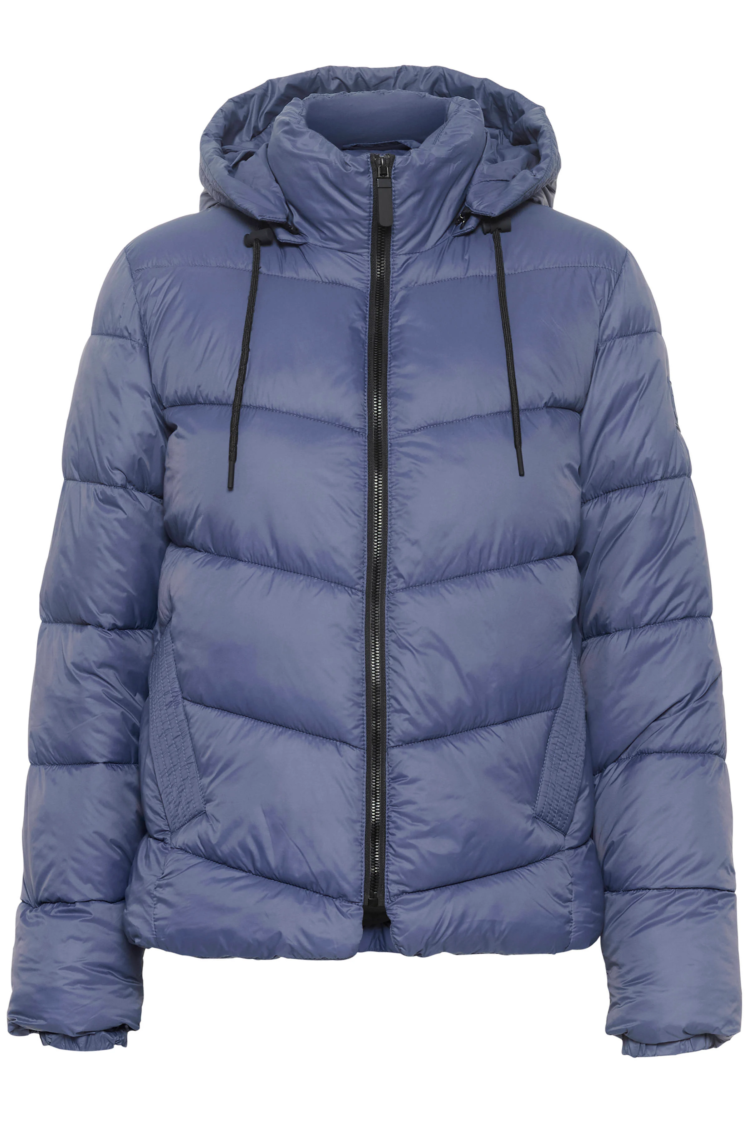 Kaffe gewatteerde winterjas blauw