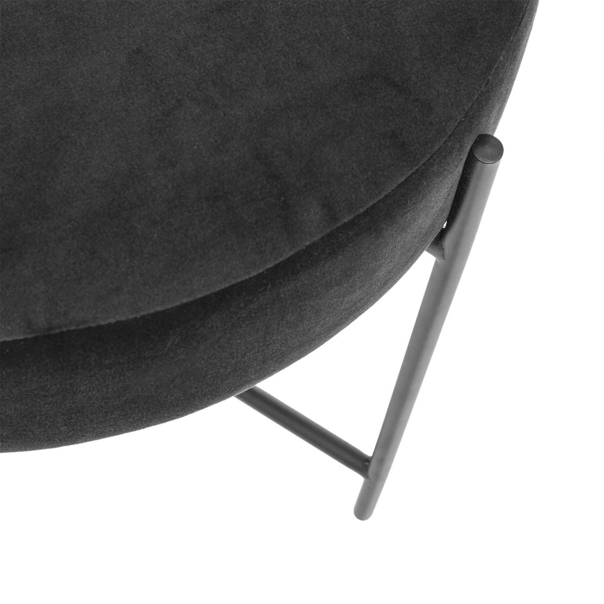 TABOURET APPOINT VELOURS ARTY GRIS