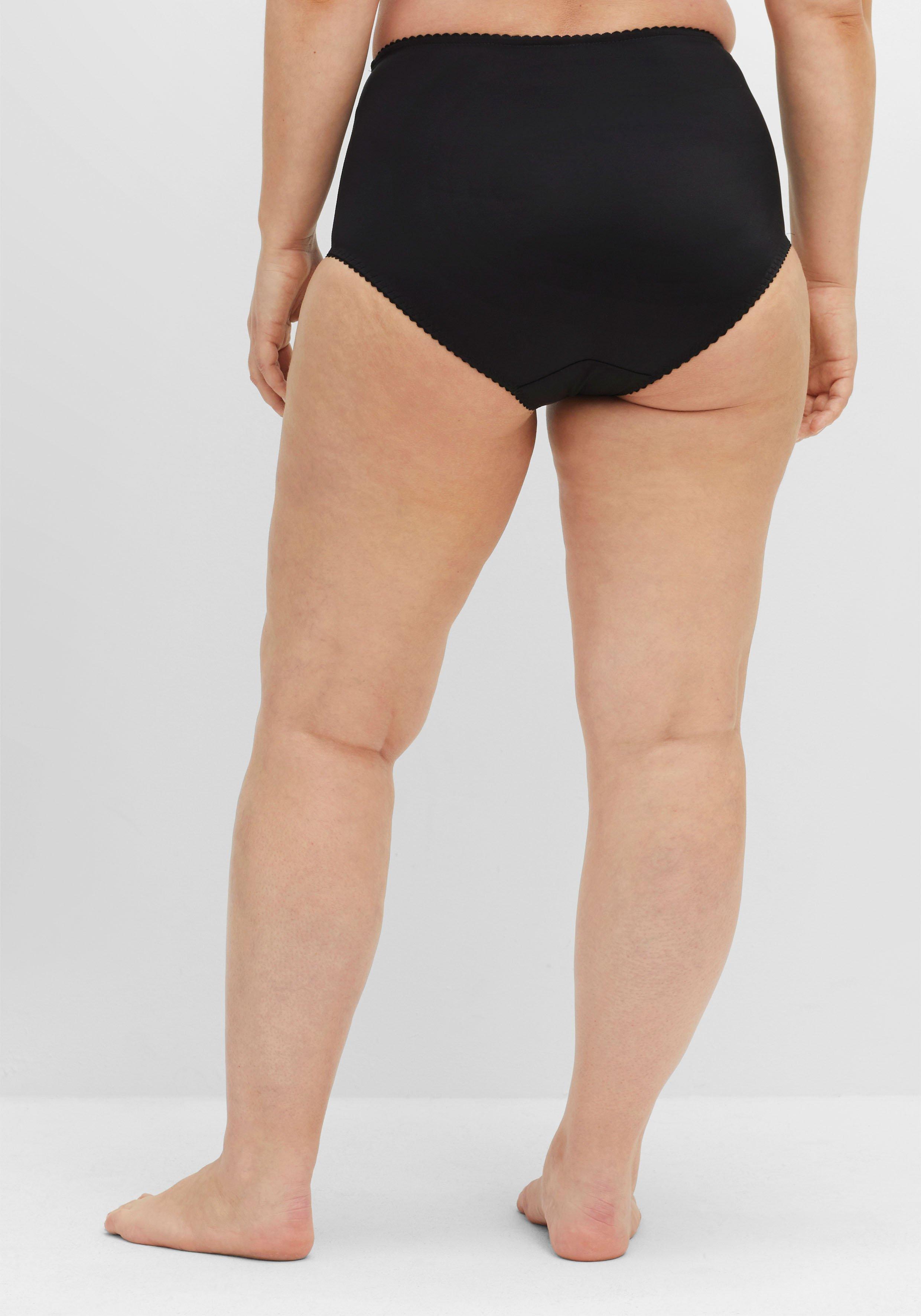 Slip mit Satineinsatz vorn, hoher Schnitt