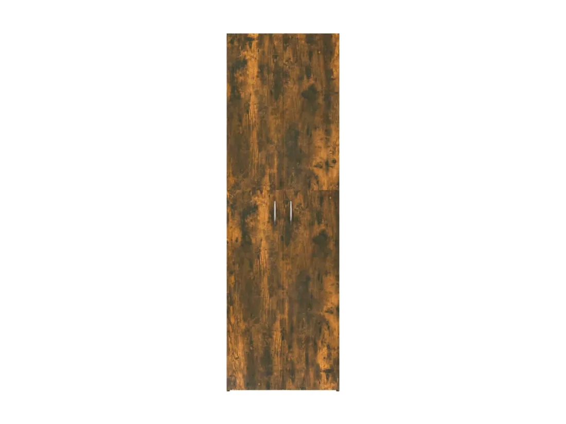 Armoire multi rangement Chêne fumé 60x32x190 Bois d'ingénierie