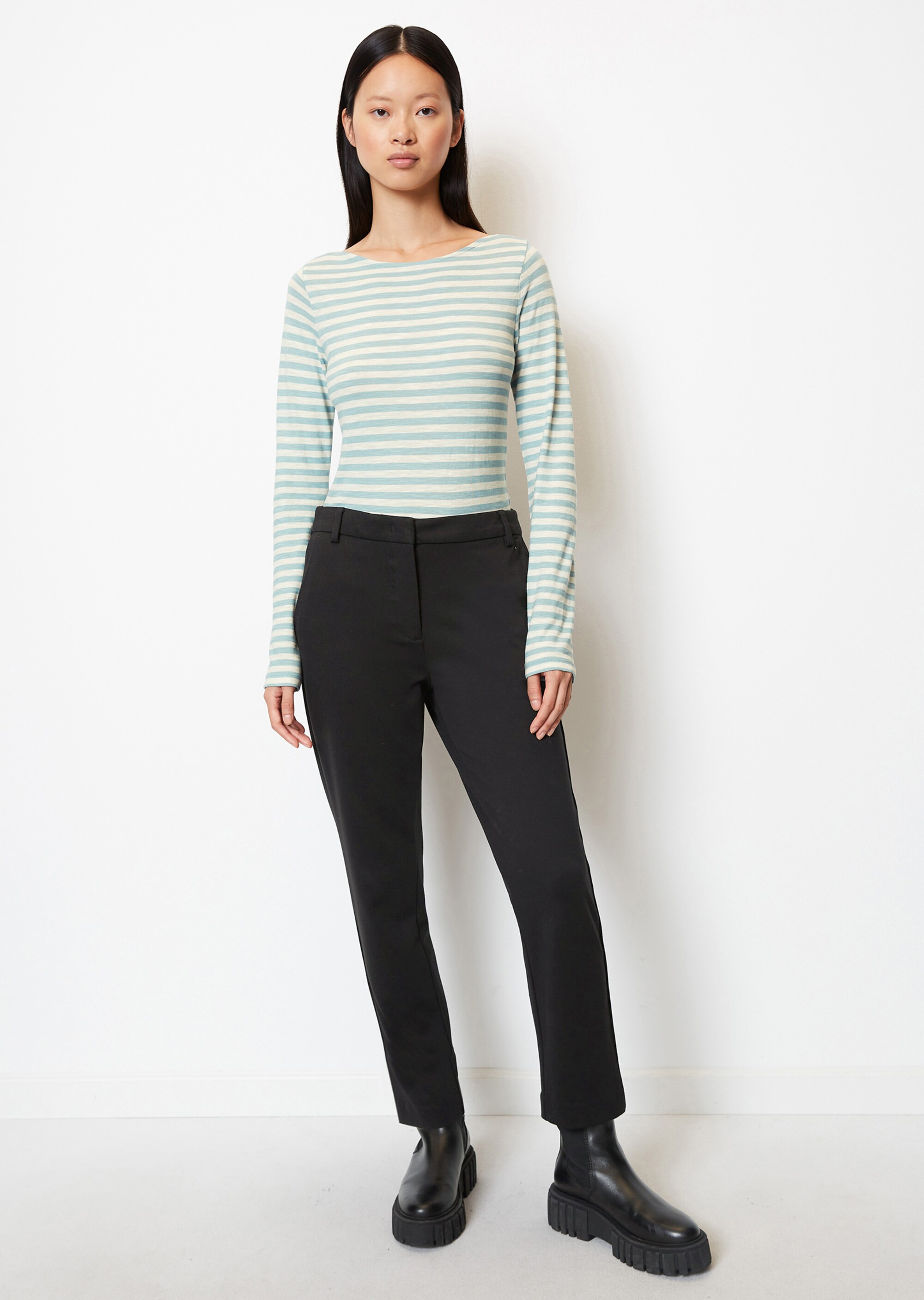 Ringel-Longsleeve regularaus Slubjersey