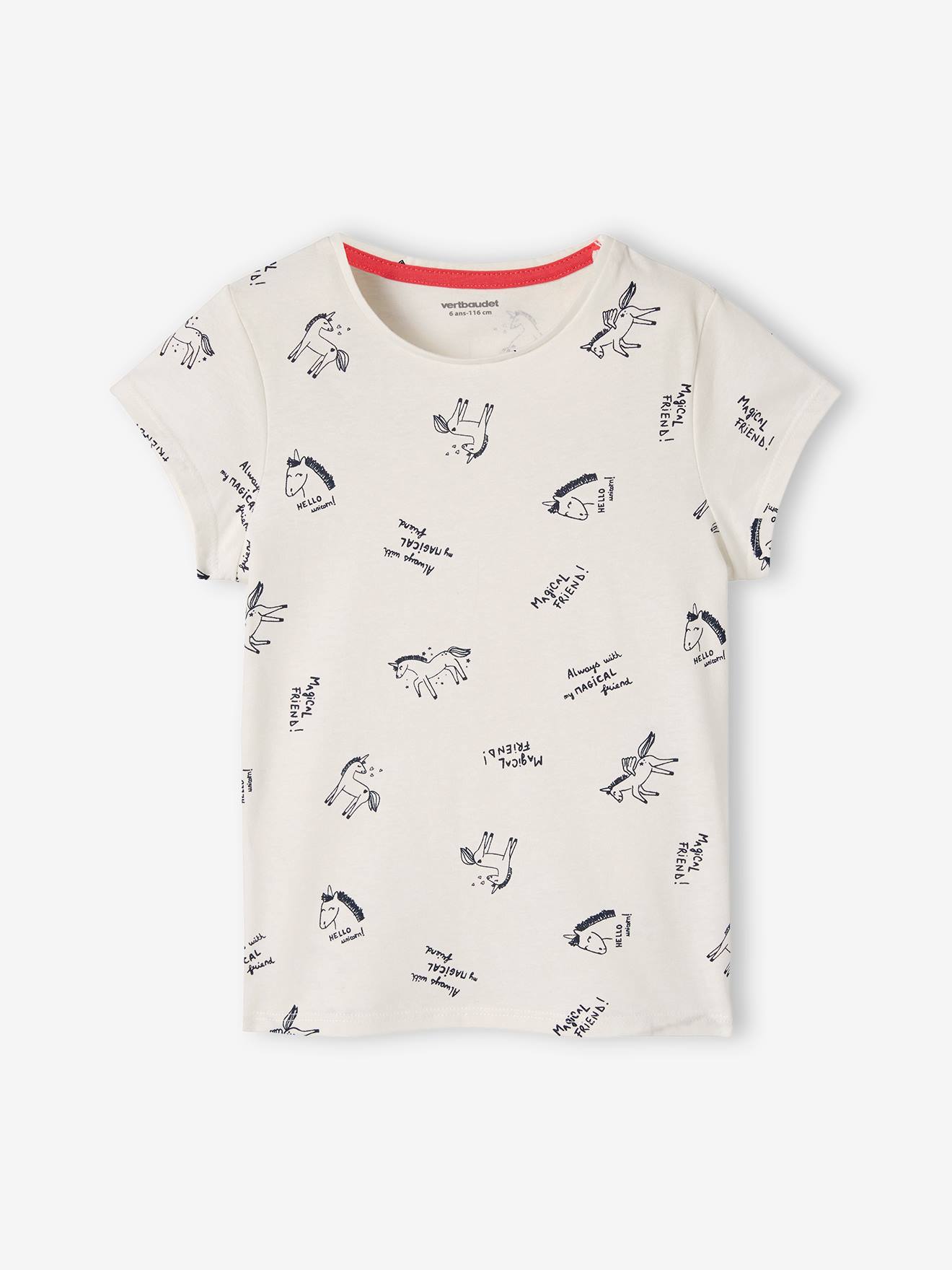Conjunto de 3 camisetas sortidas com detalhes iridescentes, para meninas, cor damasco.
