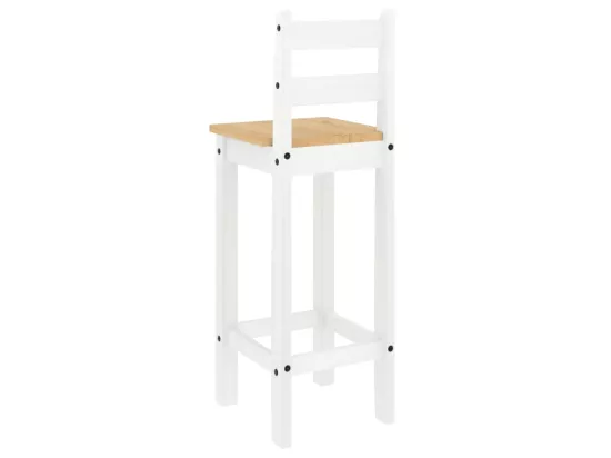 Ensemble de bar 3 pcs Blanc Bois de pin massif