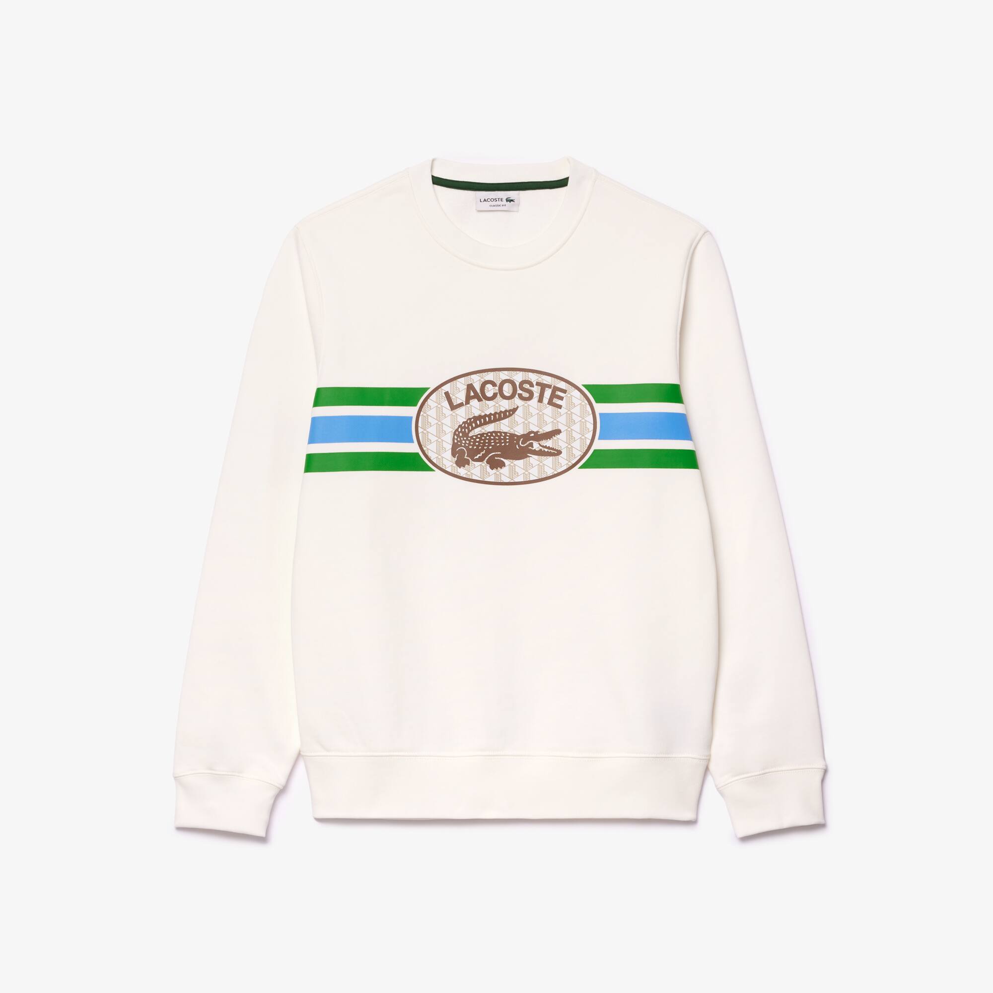Sweatshirt aus Fleece mit Monogramm-Aufdruck Sweatshirts - Weiss - Lacoste - Herren