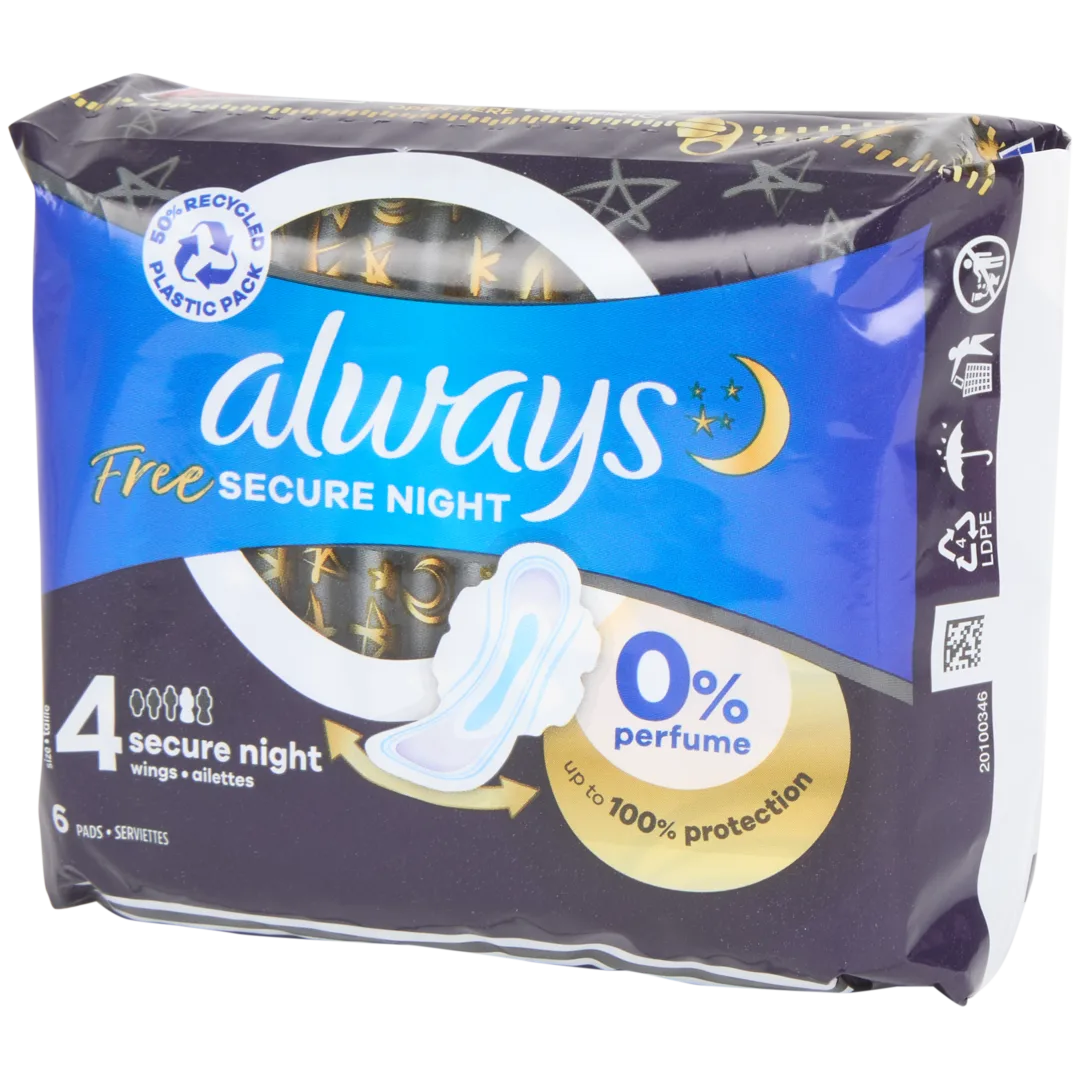 Serviettes hygiéniques Always Free Secure Night