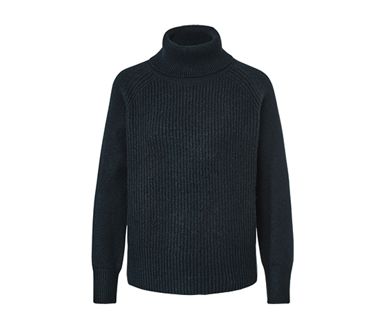 Grobstrickpullover mit Rollkragen, rostrot