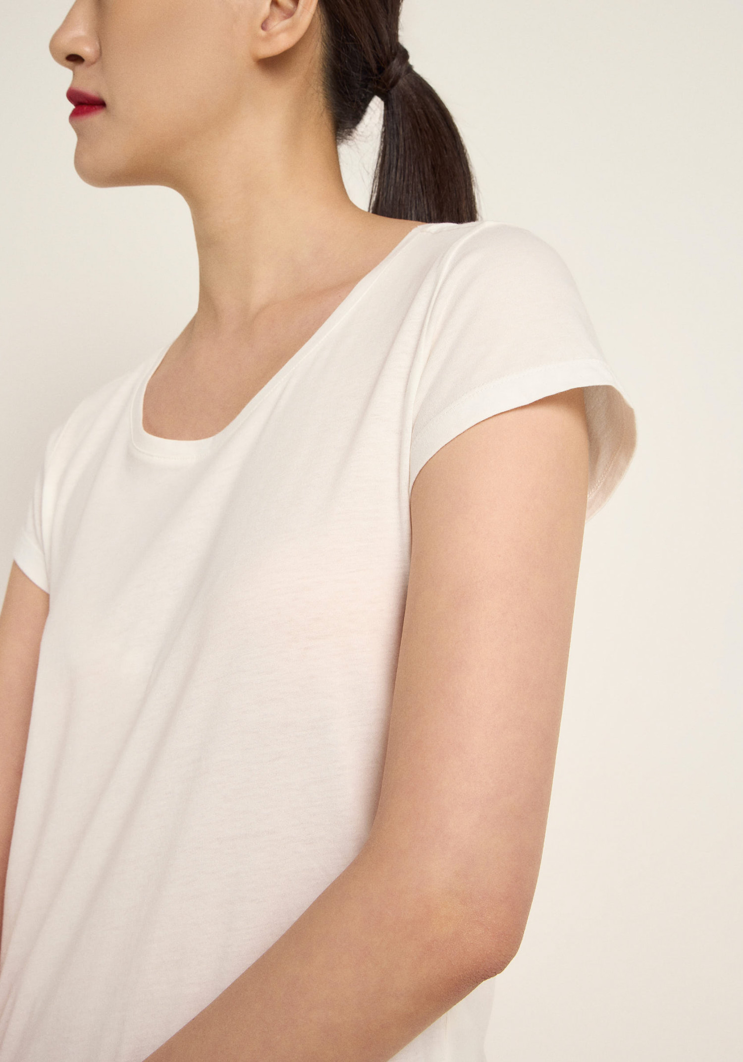 Lanius Kurzarmshirt Off White