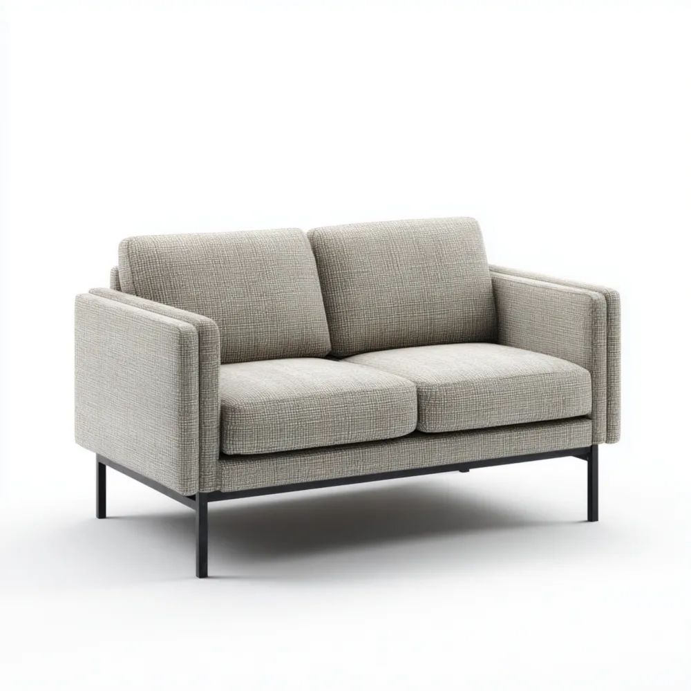 2-Sitzer-Sofa Stoff 140x80x75 cm - Hellgrau - Moderner Stil