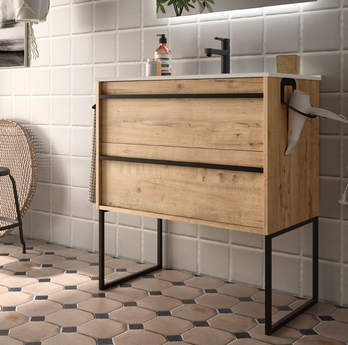 Muebles framepoten voor badkamermeubel zwart mat 33x43cm