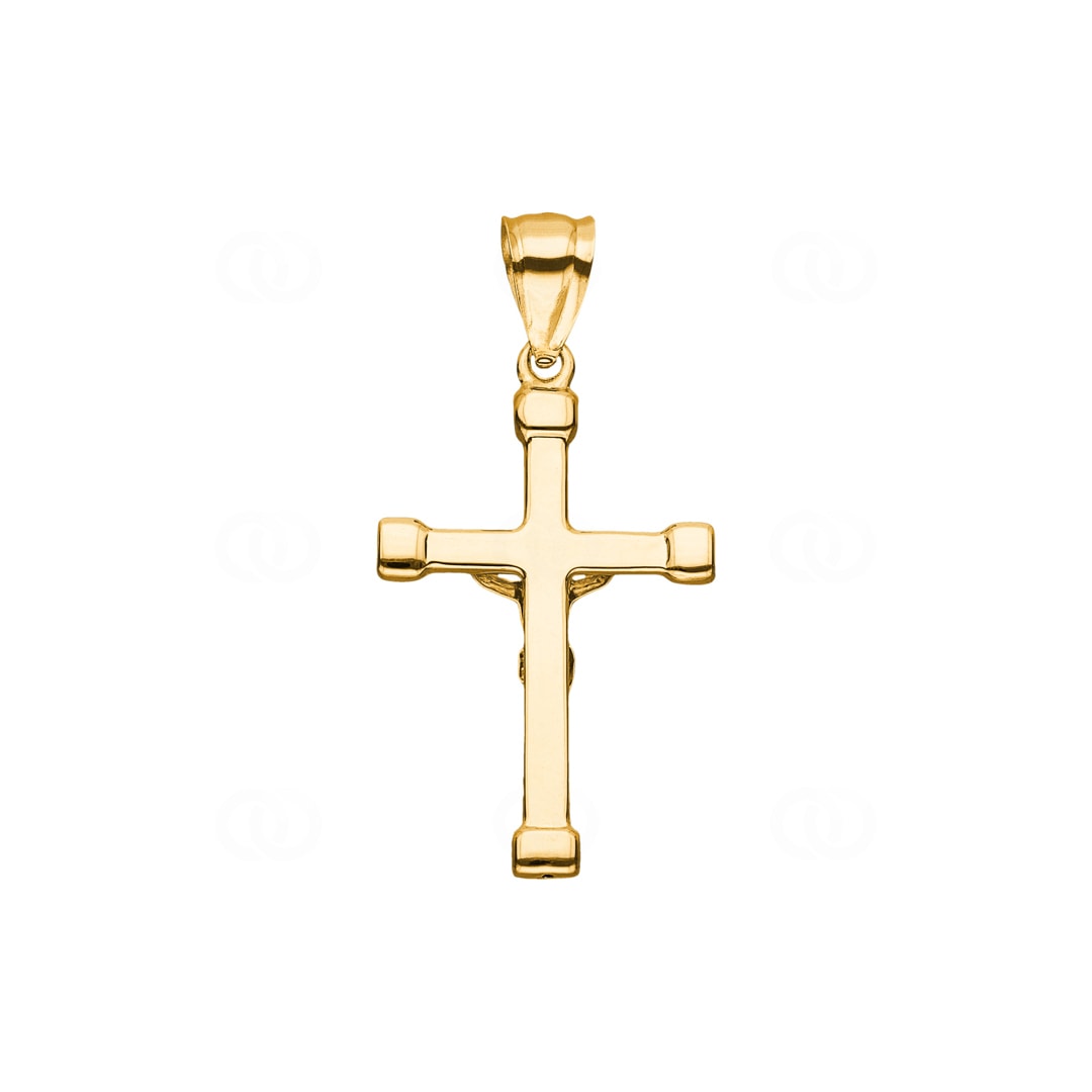 Anhänger 750/18 K Gelbgold Kreuz mit Jesus 36 x 22mm