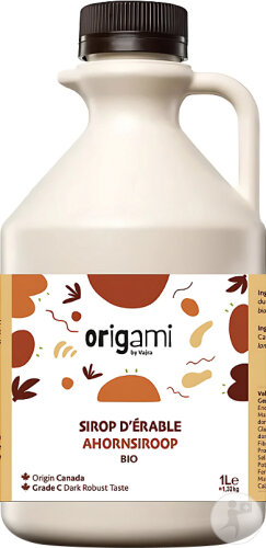Origami Sirop D'Érable Grade C Foncé Bio 1l