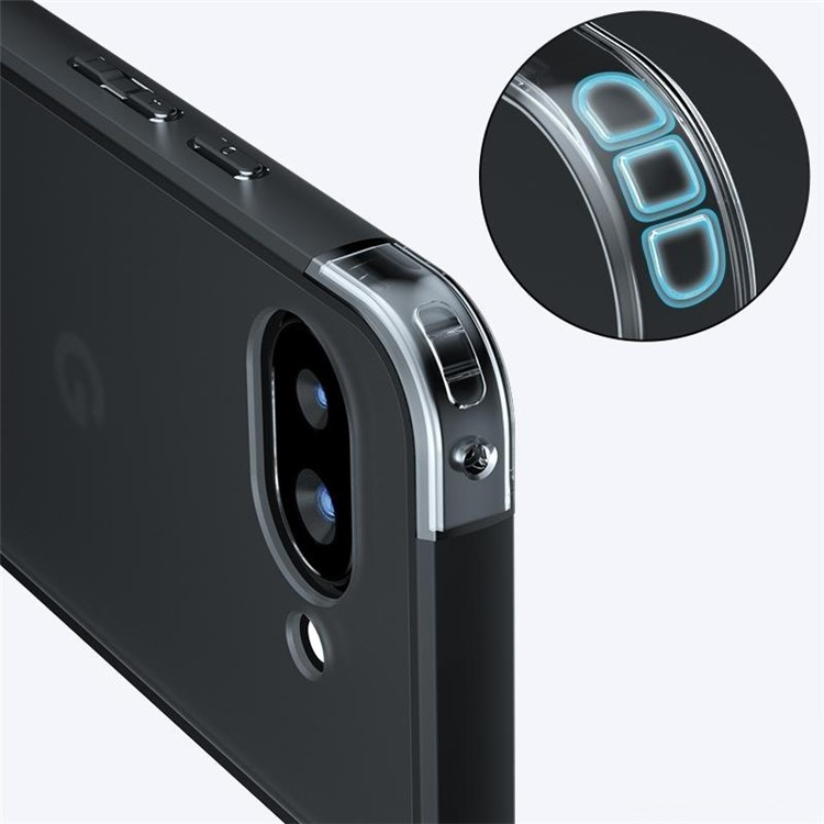 Google Pixel 9a Hybrid Hardcase Hülle TPU Bumper   Kunststoff Rückseite - Transparent