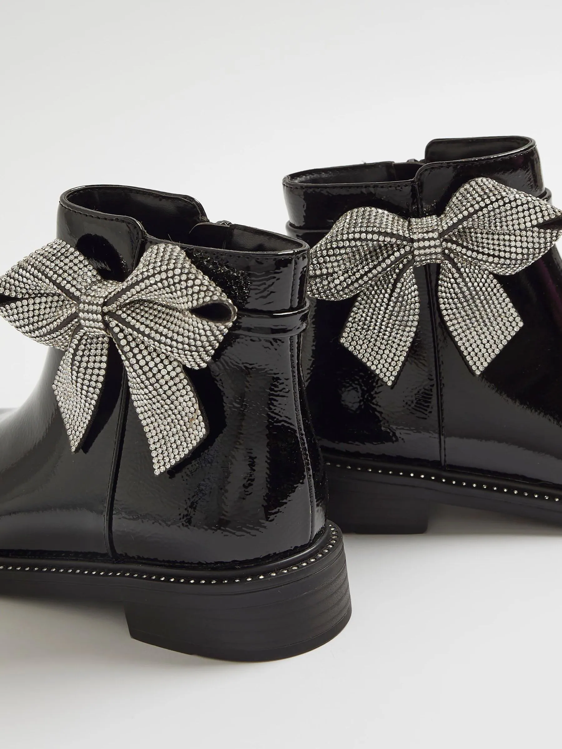 River Island Diamante Bow Boots