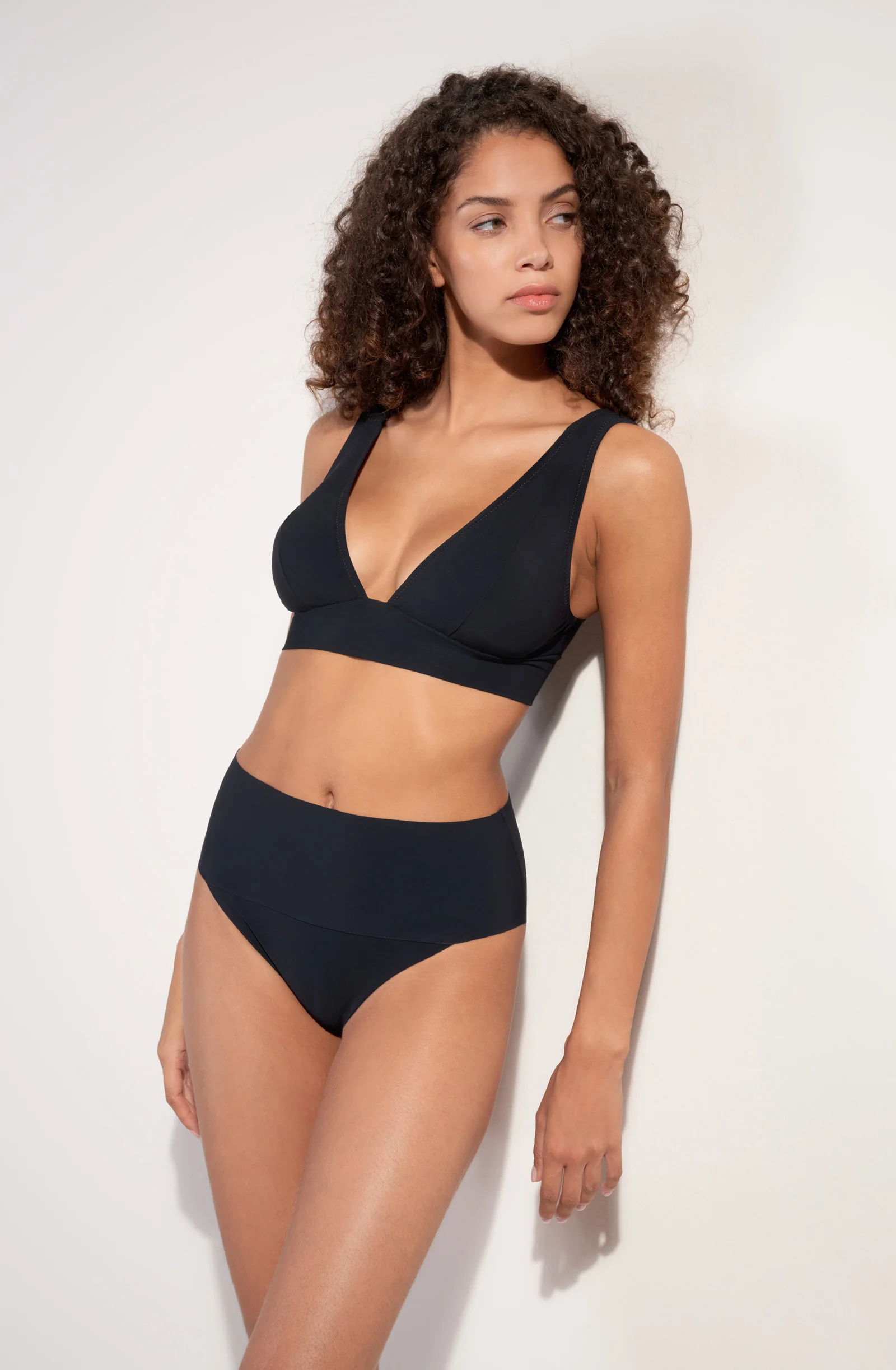 angie Bas de maillot de bain taille haute noir Noir