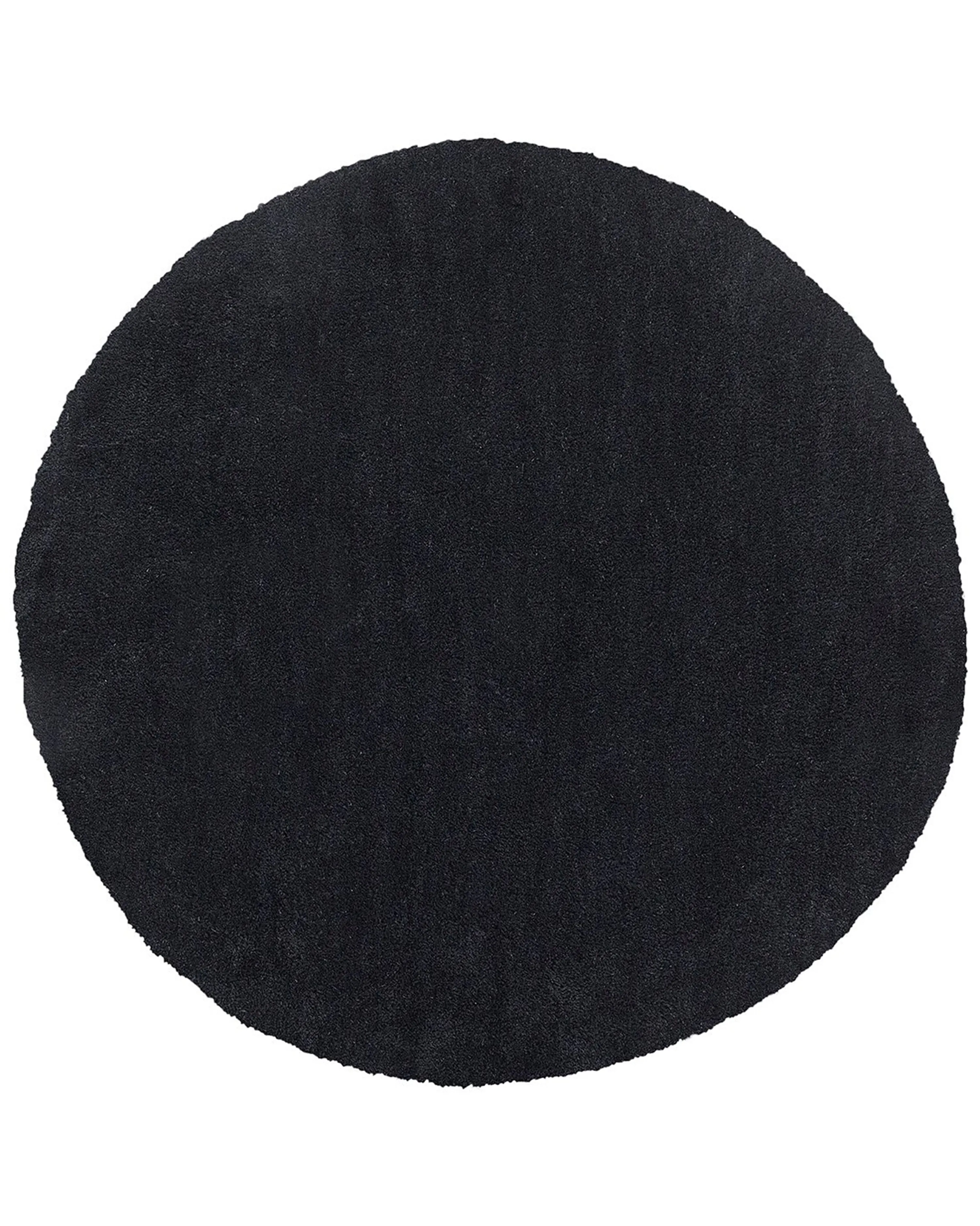 Hoogpoligvloerkleed DEMRE Zwart ø 140 cm