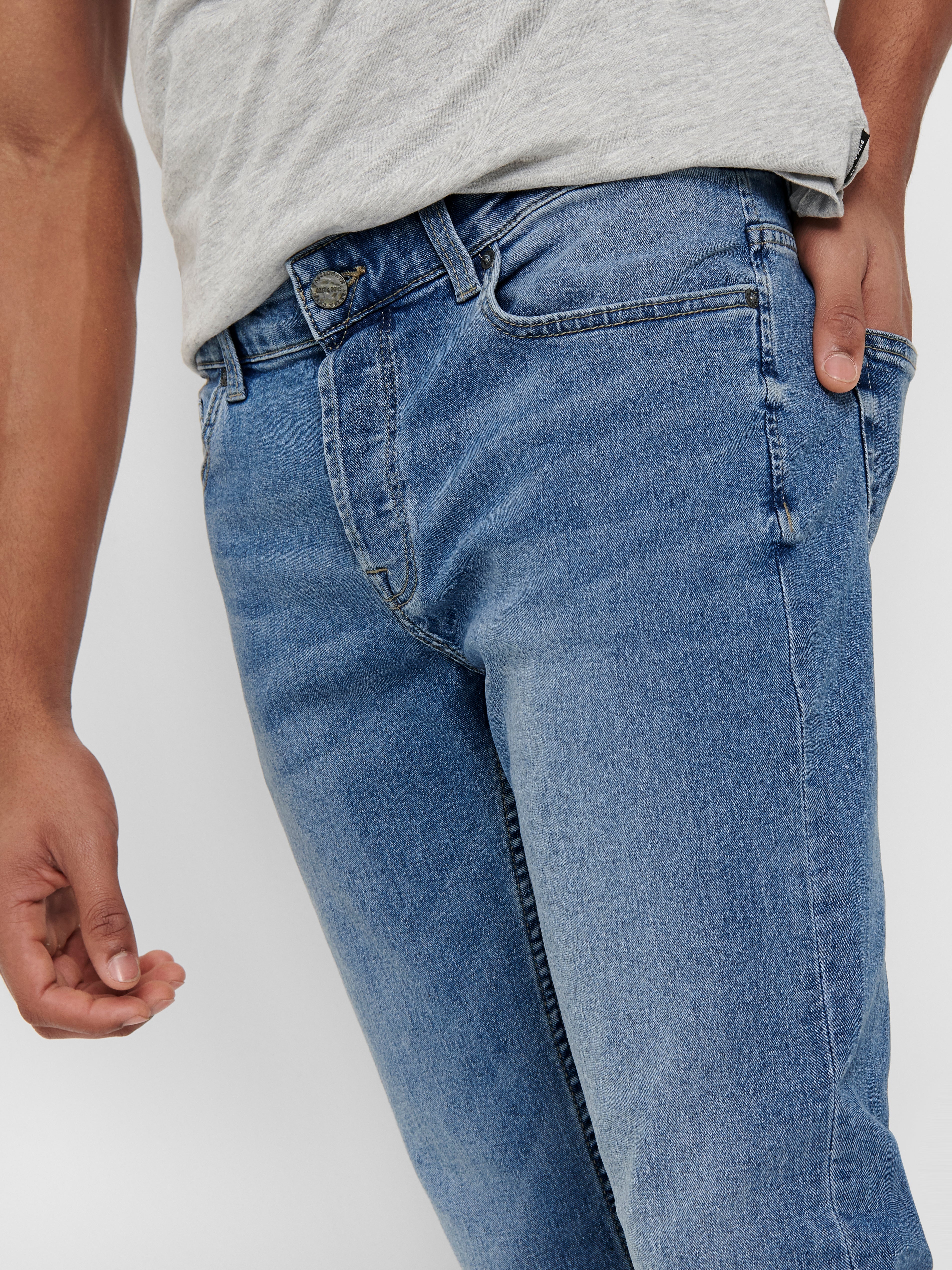 ONSLOOM Mittlere Taille Slim Fit Jeans Blue Denim
