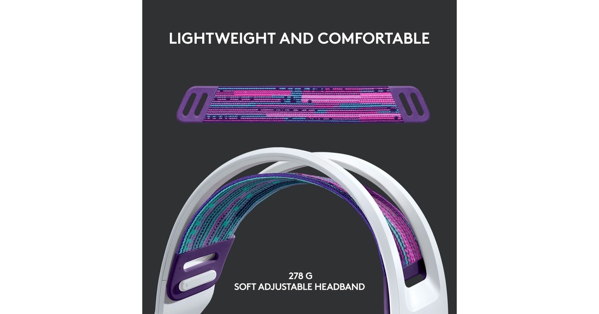 LogitechG733 LIGHTSPEED Wireless RGB  over-ear gaming headset  (Wit, PC, PlayStation 4)