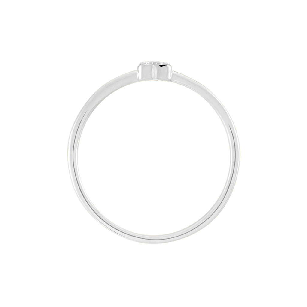 Bague Accumulation Coeur Argent Blanc Oxyde De Zirconium