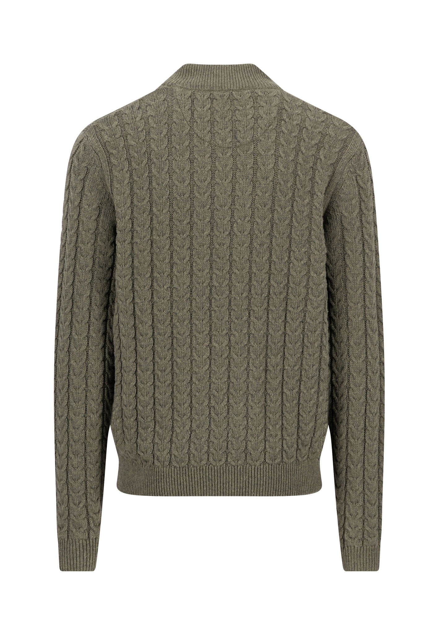 FYNCH-HATTON Troyer , Strickpullover mit Zopfmuster und Knopfleiste, Woll-Anteil