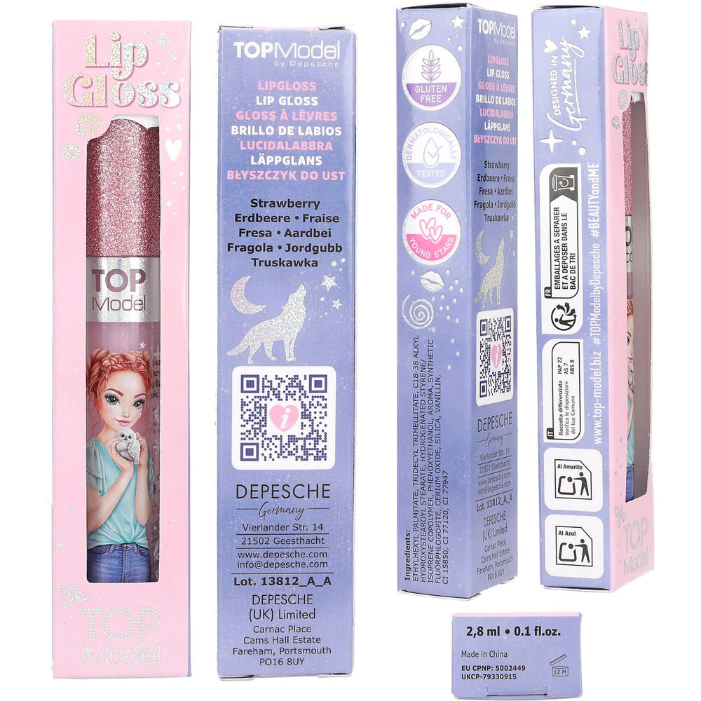 Køb TOPModel Beauty And Me Rose Strawberry Lip Gloss Med Glitter Cap