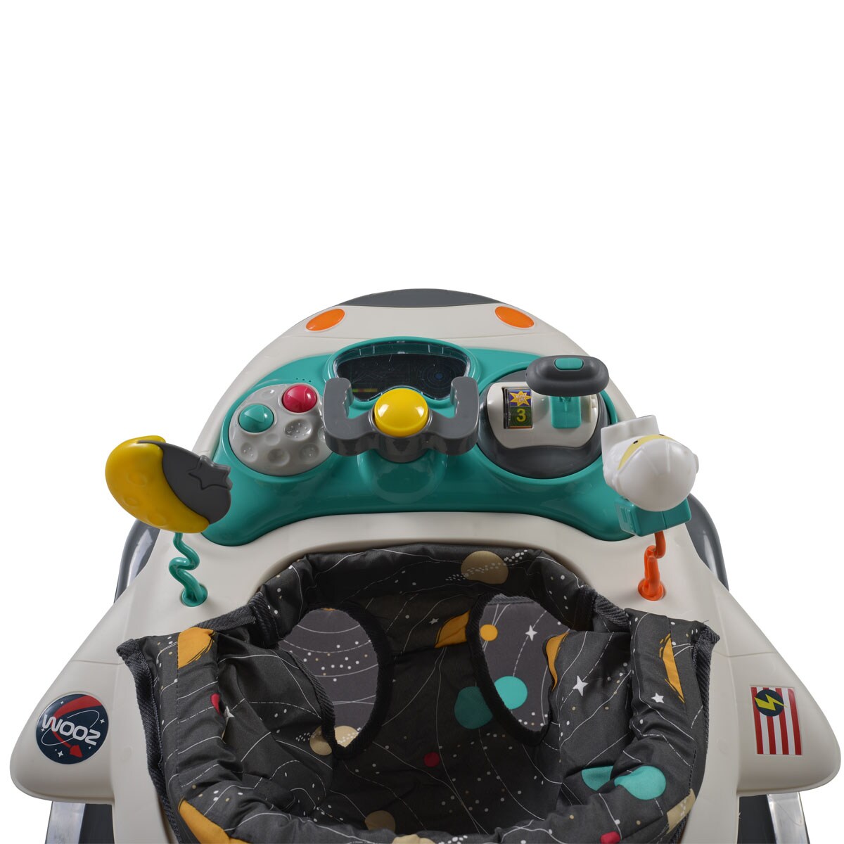 Cangaroo Lauflernhilfe Cosmos 3 in 1 Wippe, Stopper Musik Licht höhenverstellbar türkis
