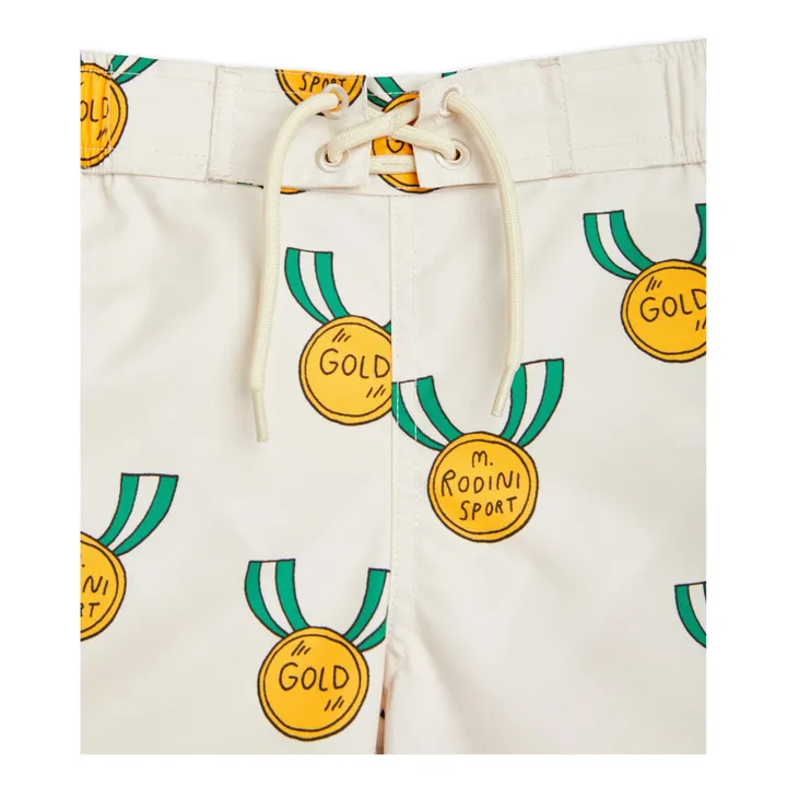 Mini Rodini Short de Bain Médaille Matière Recyclée | Ecru