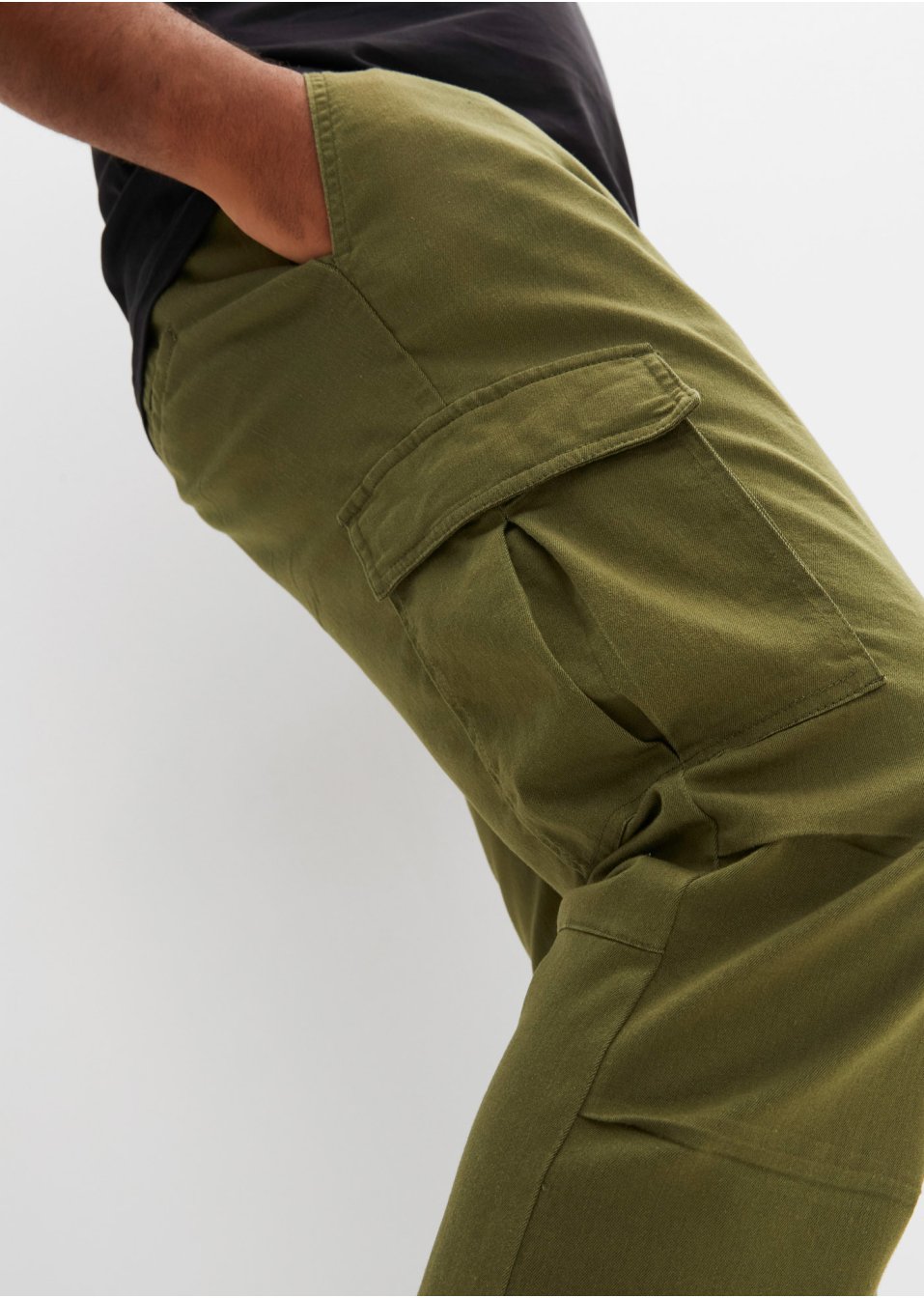 Pantalon cargo extensible Loose Fit, Straight