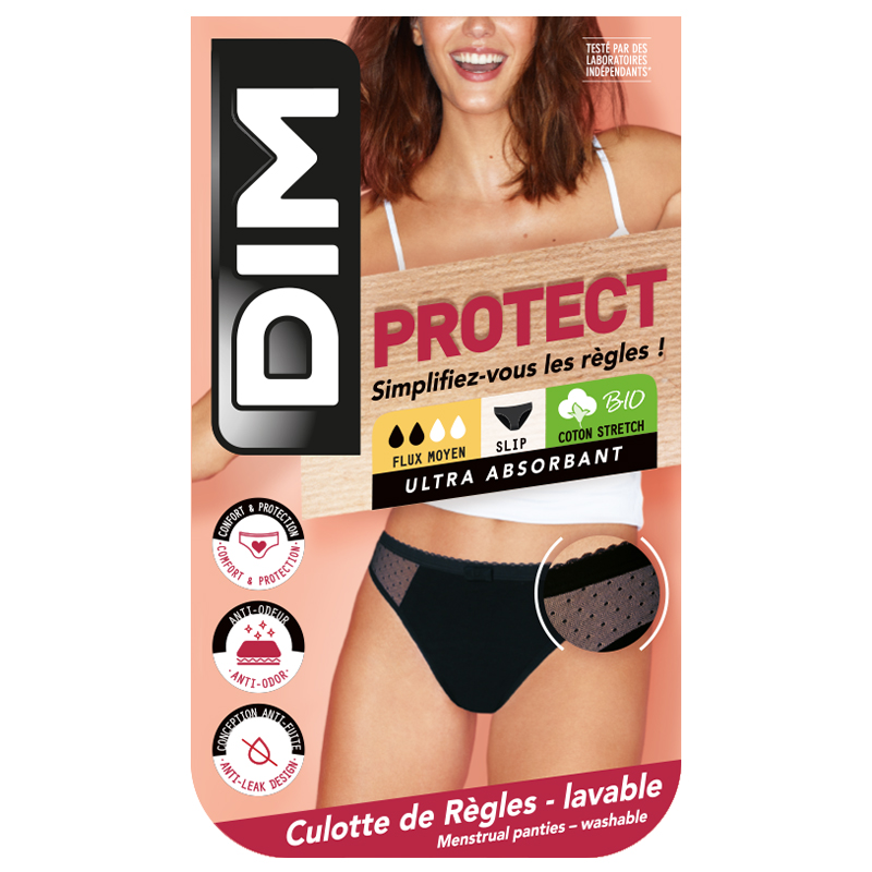 DIM Slip Lace Medium 40-42 schwarz mit Meshdetail 1 Stk