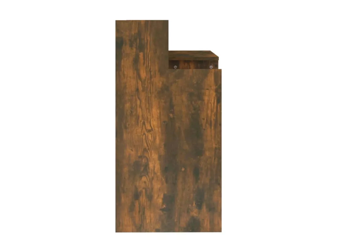 Bureau et lumières LED Chêne fumé 97x45x90 cm Bois d'ingénierie