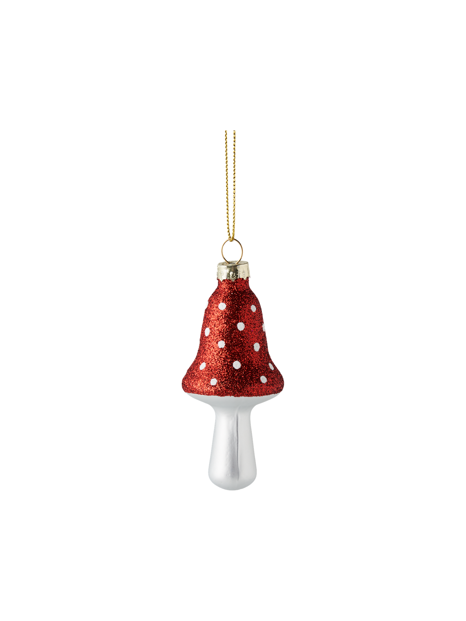 Juleornament med svamp | Glas. 9 x 4 cm. | Red