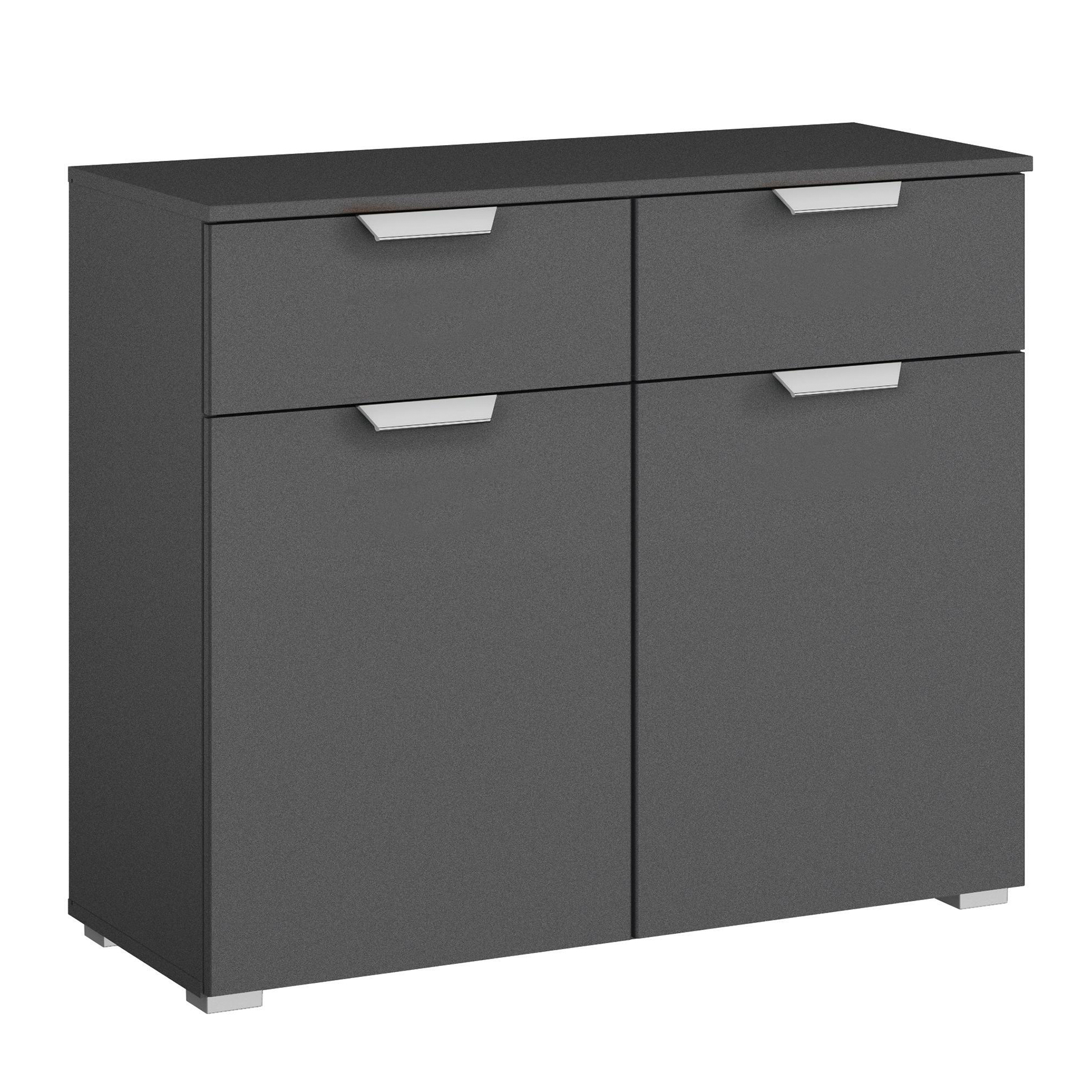 Kommode - grau metallic - 93 cm breit