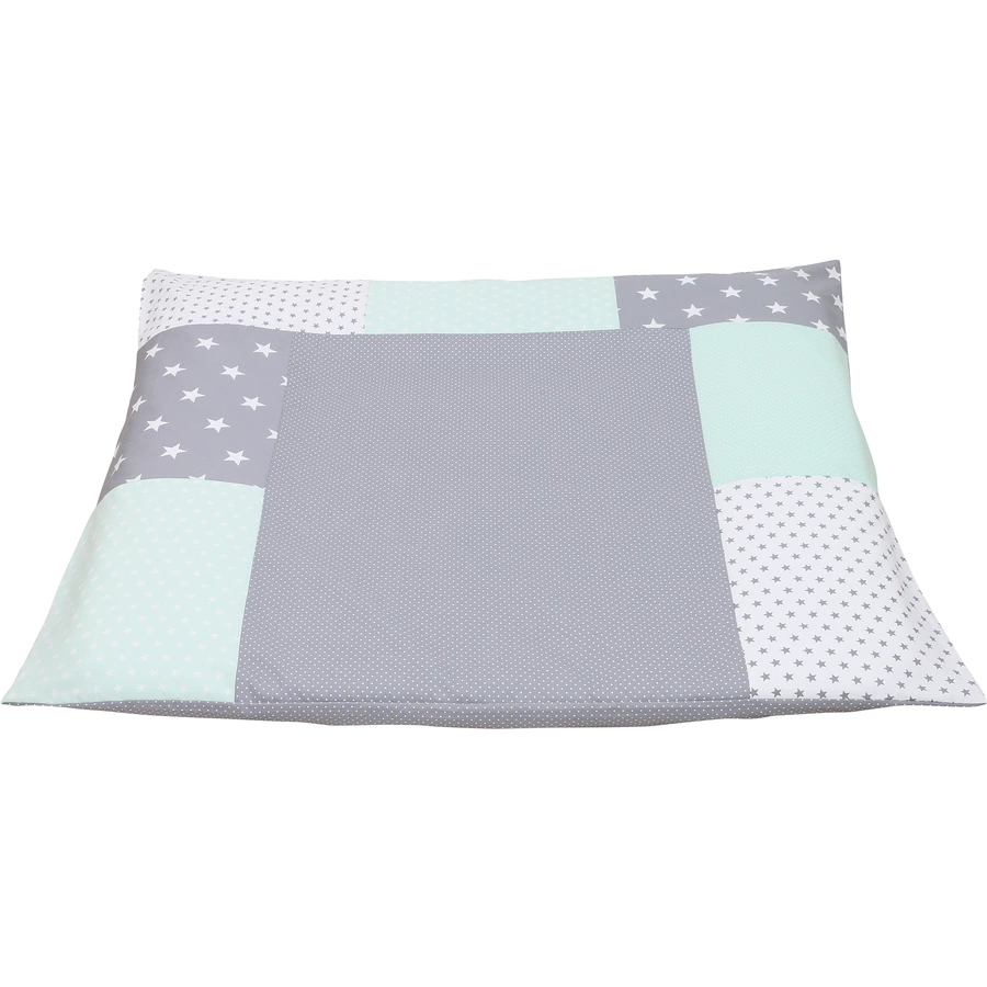 Ullenboom Patchwork Wickelauflagen-Bezug Mint Grau 75x85 cm