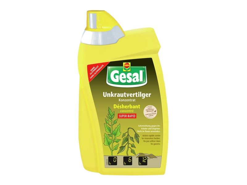 Gesal Unkrautvernichter Super-Rapid Konzentrat 800 ml Breit wirksam gegen Unkräuter, Gräser und Moos