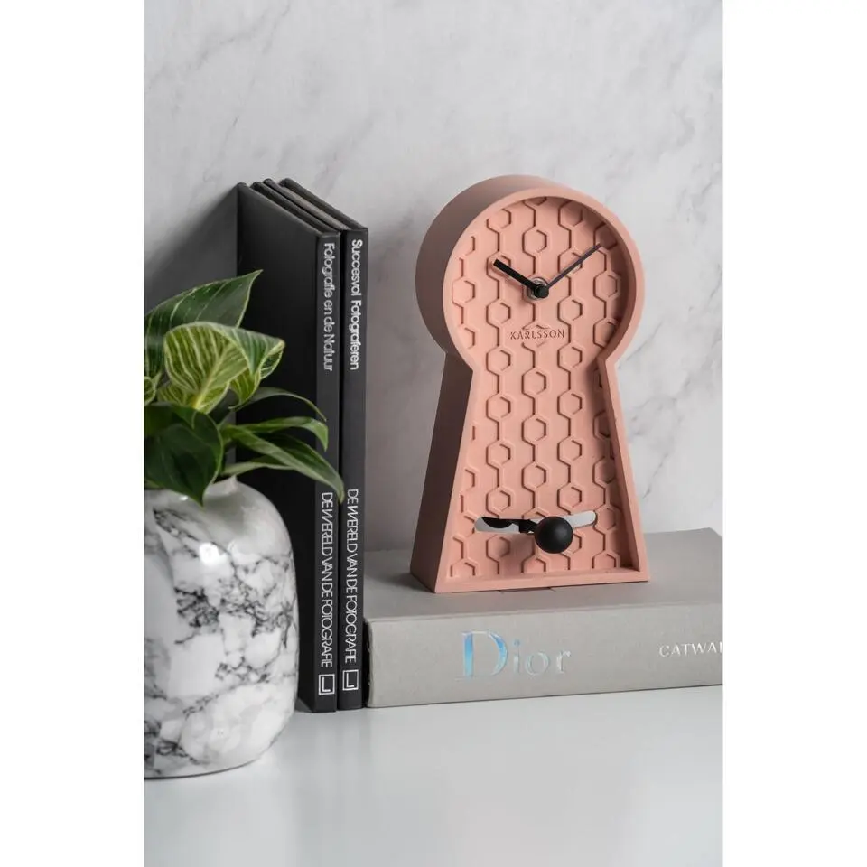 Tafelklok Pendulum - Roze - 25x14x25cm