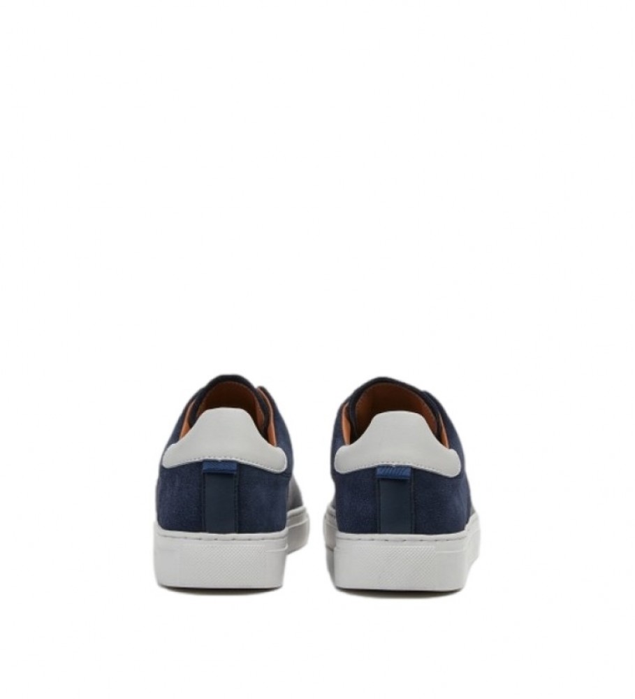 Tênis Pepe Jeans Joe Cup Split em couro azul marinho