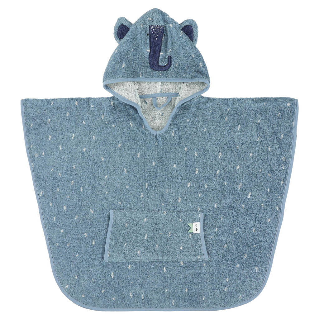 poncho Mrs. Elephant 47x64 cm blauw