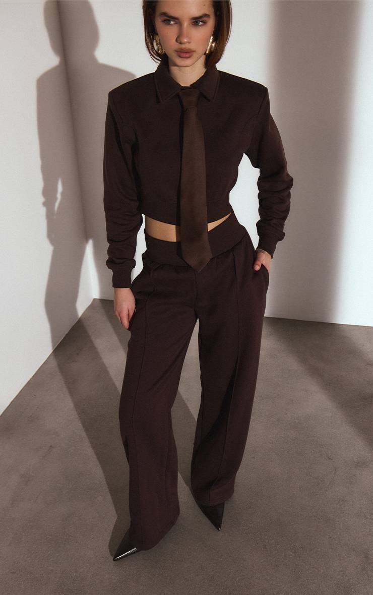 Chocolat Veste Sweat Zippée À Col