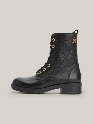 Botas de cano curto Essential TH em couro com monograma em relevo