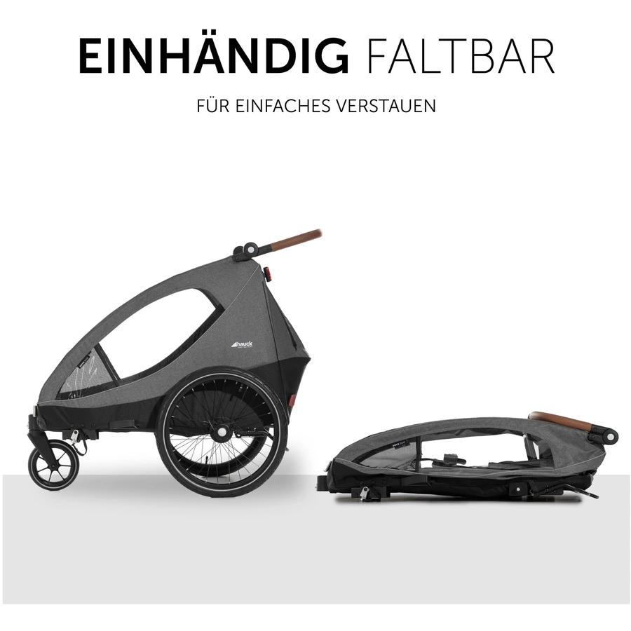hauck 2in1 Fahrradanhänger und Buggy Dryk Duo Melange Grey