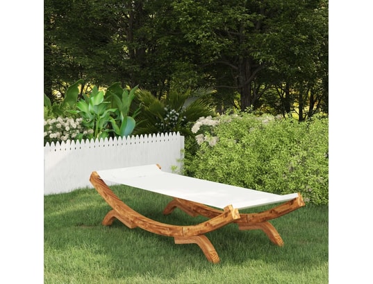 VIDAXL - Hamac avec support Hamac 100x188,5x44 cm bois d'épicéa massif crème