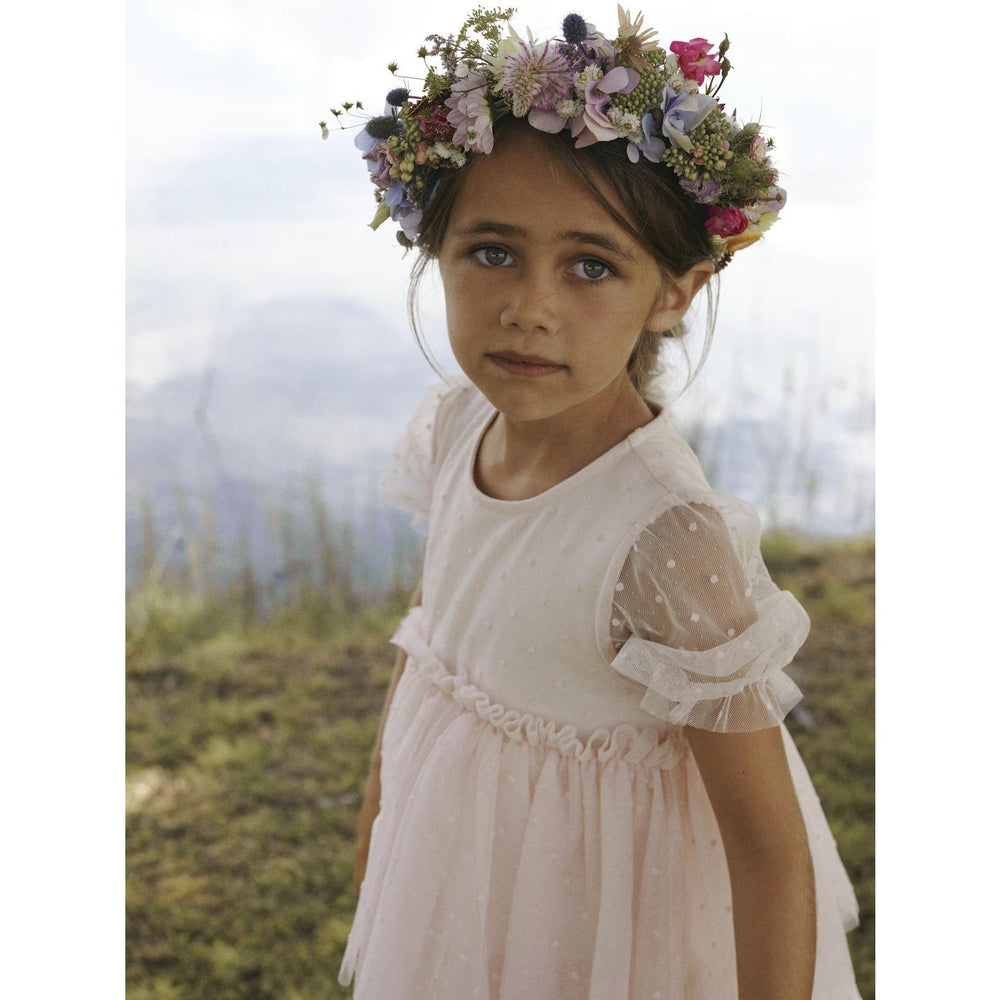 Køb Lil'Atelier Peach Blush Frilla Loose Tyl Kjole