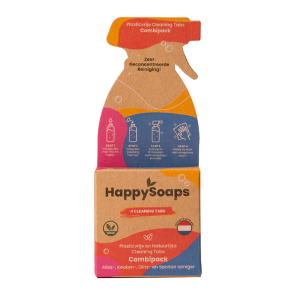 HappySoaps Cleaning Tabs Combipack Alles-, Keuken-,  Glas- en Sanitairreiniger32 gr