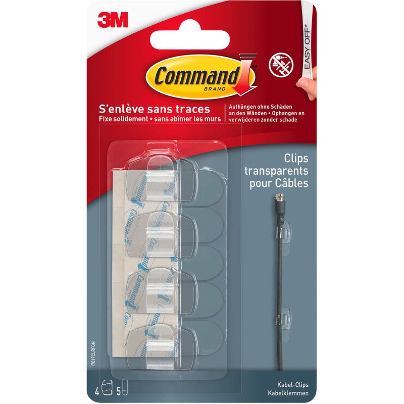 Clip transparent range-câble Command 3M