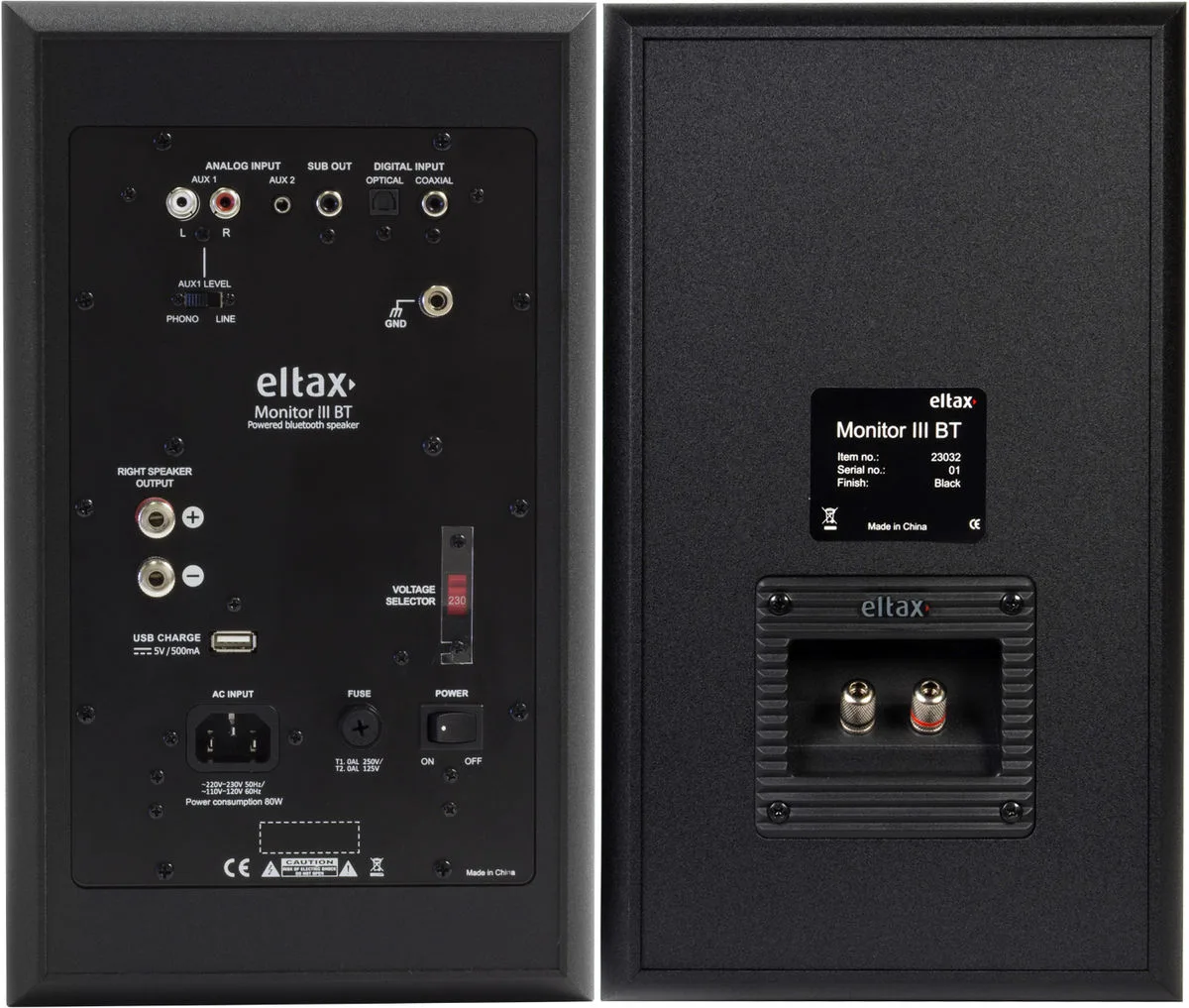 Eltax Monitor III BT Phono Noir Enceintes sans fil hi-fi