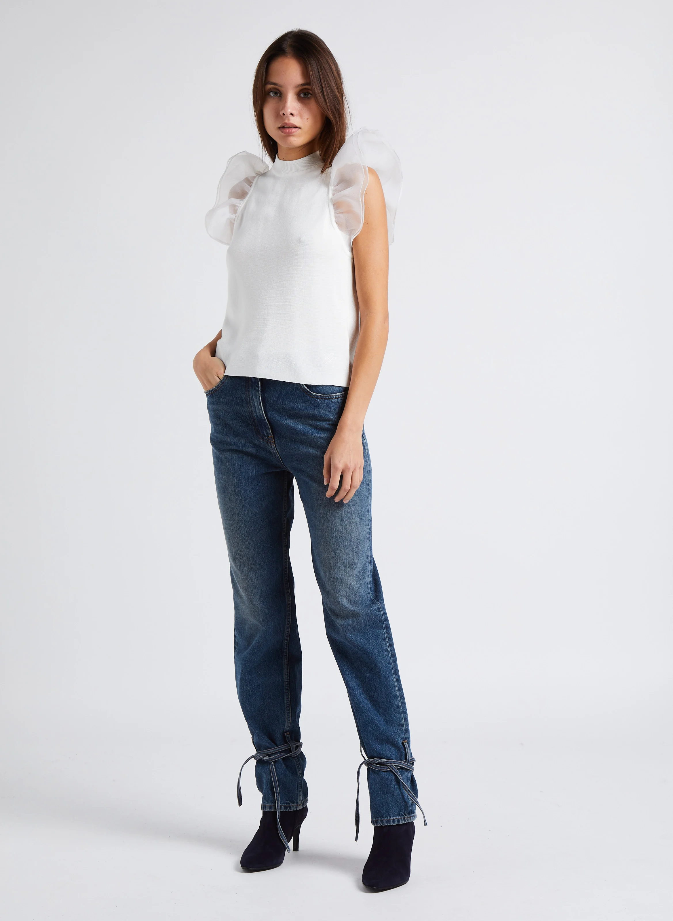 TROY - Jean droit en coton | Bleu