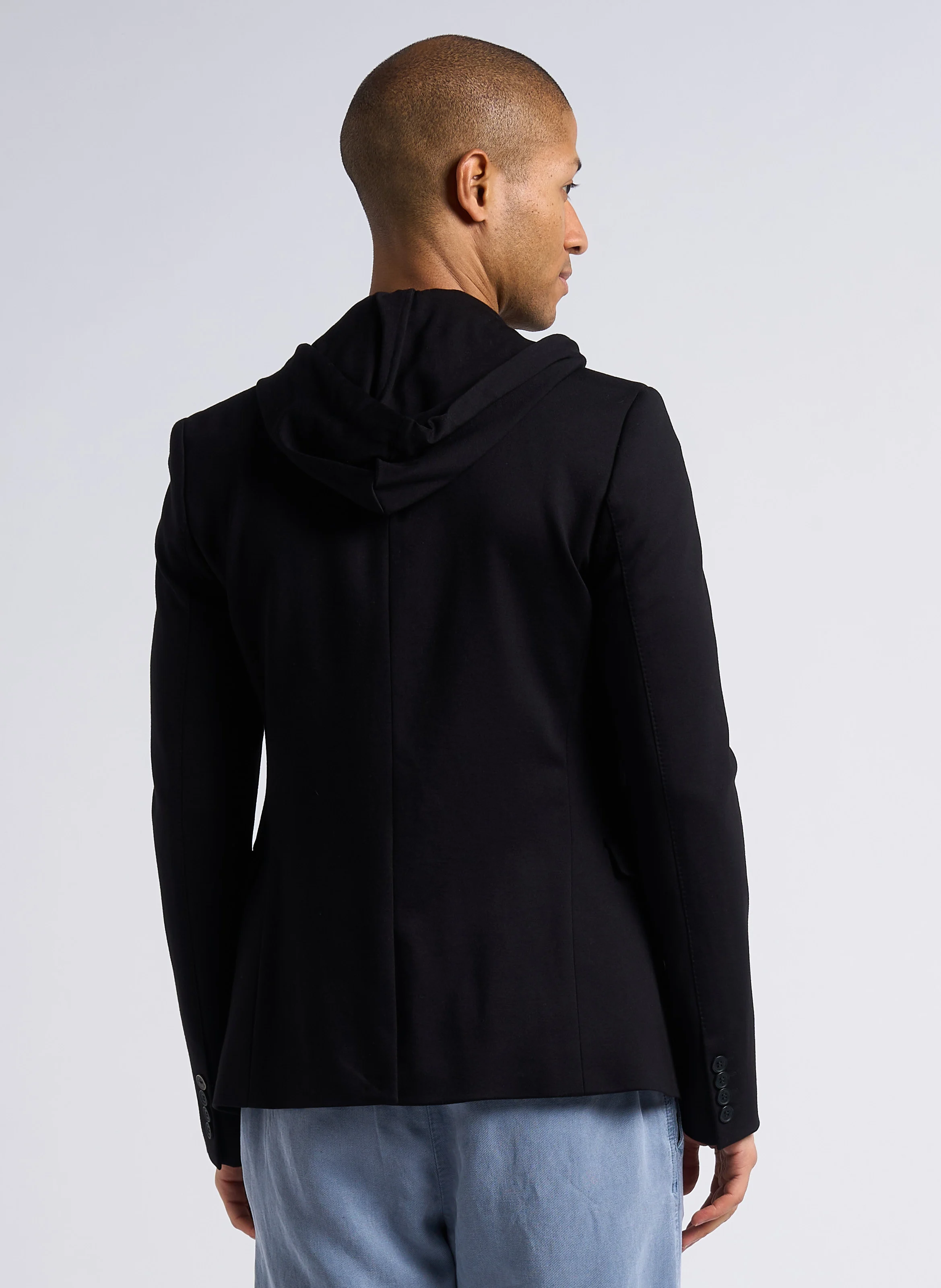 Veste col classique à capuche | Noir