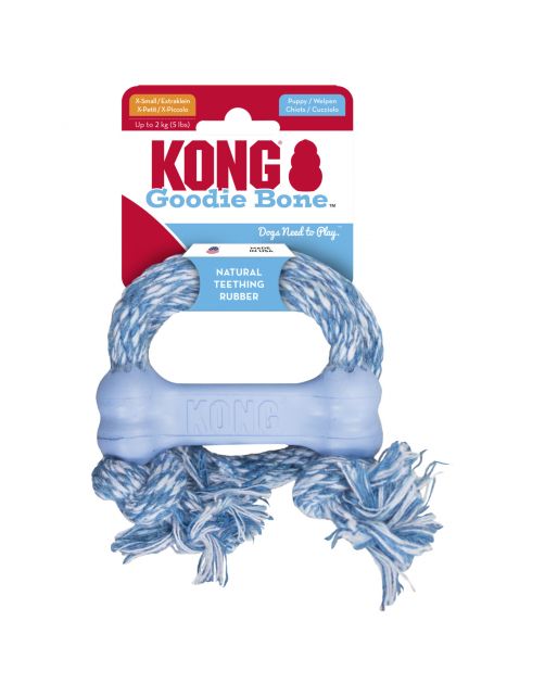 Kong Goodie Bone Met Touw Puppy - Hondenspeelgoed - 8 cm Assorti Xsmall